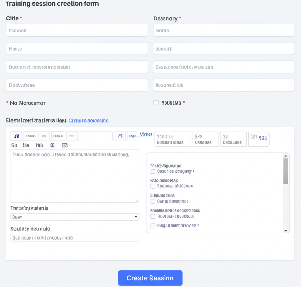 Session creation form